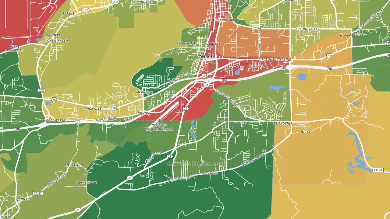 36203, AL Map of Theft Rates