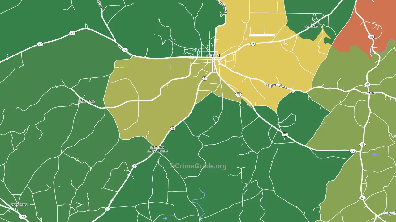 36251, AL Map of Theft Rates