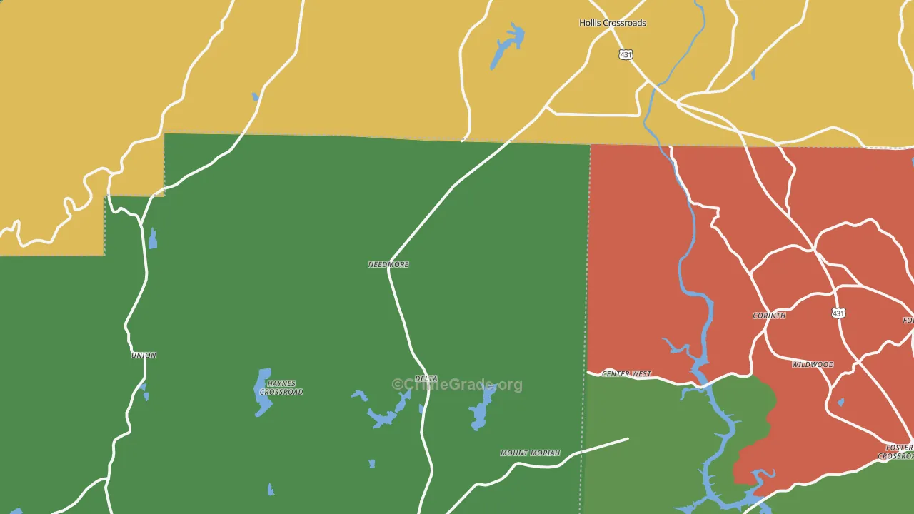 36258, AL Map of Theft Rates