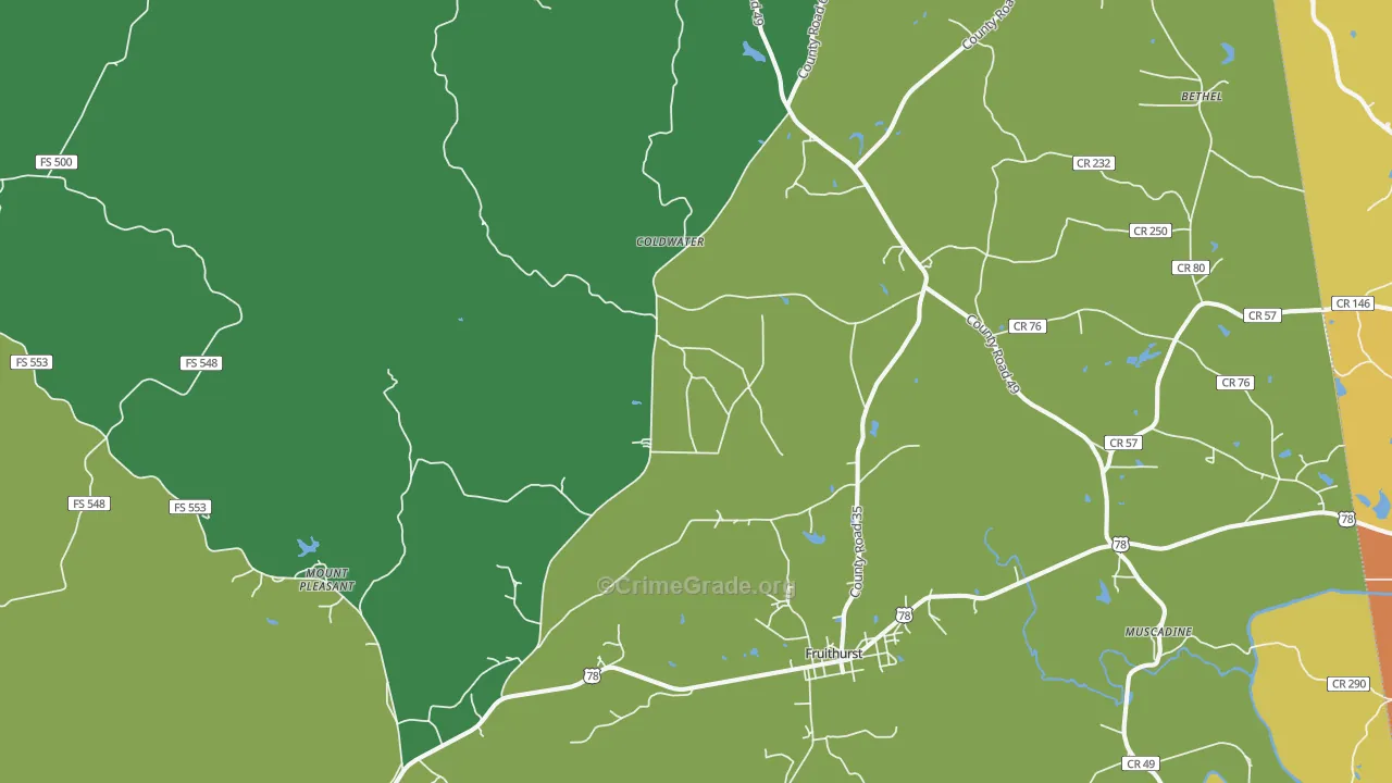 36262, AL Map of Theft Rates