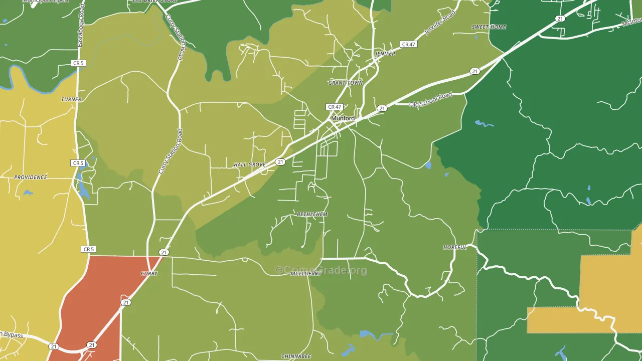 36268, AL Map of Theft Rates