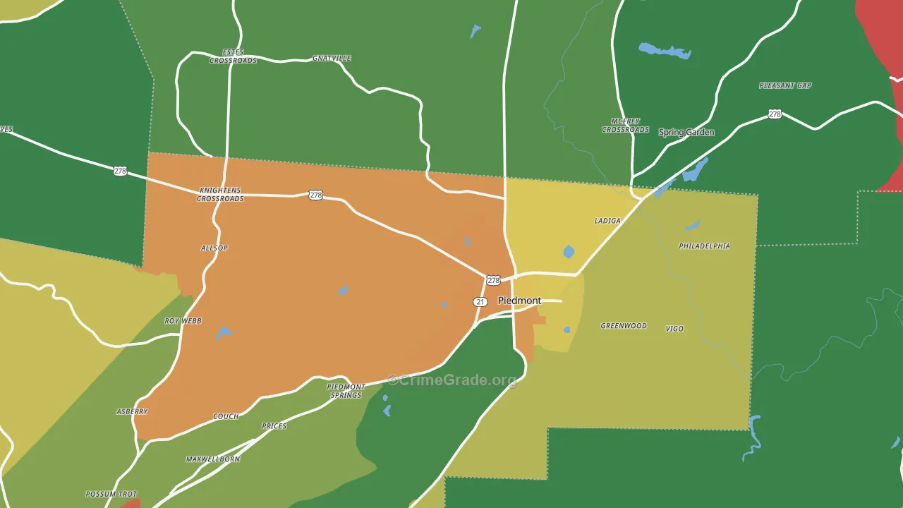 36272, AL Map of Theft Rates