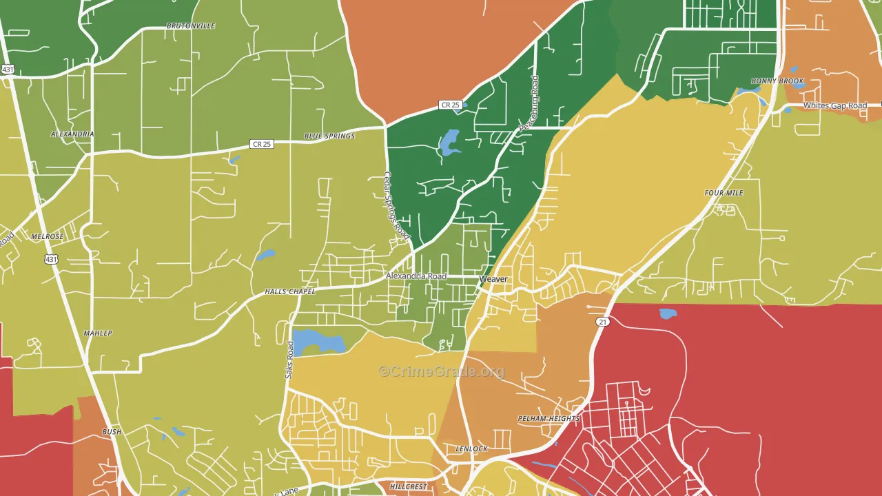 36277, AL Map of Theft Rates