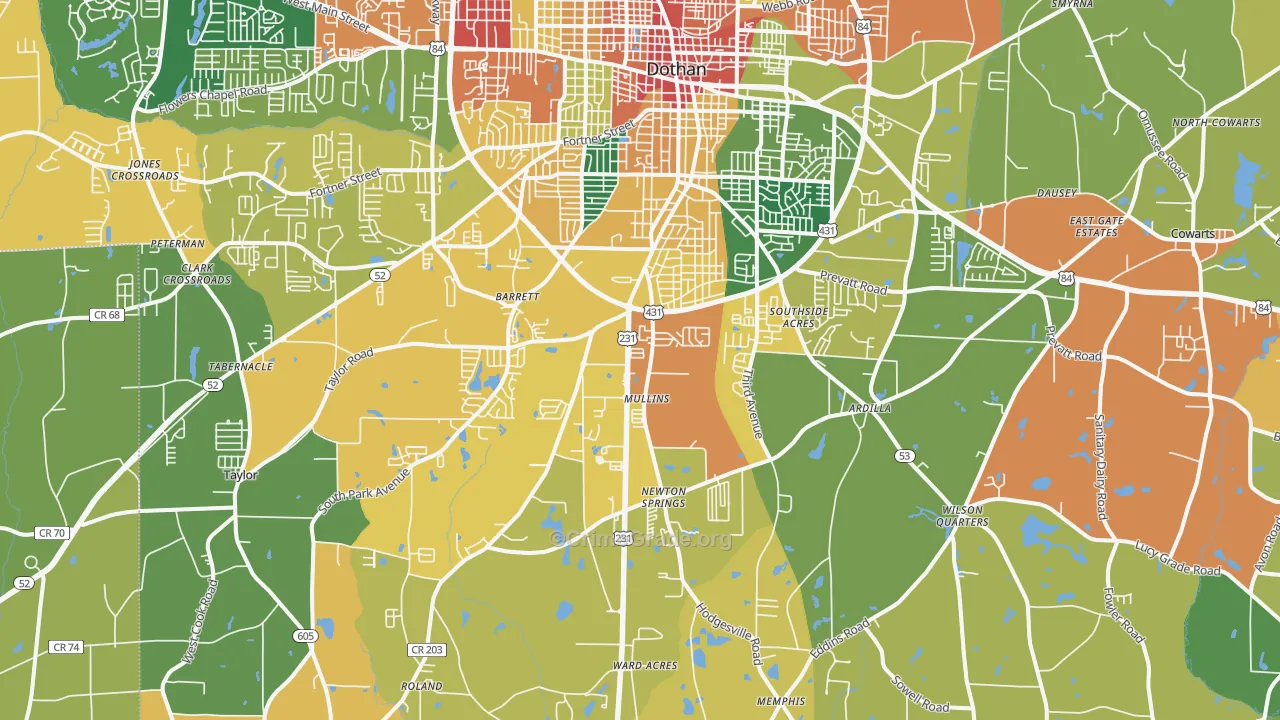 36301, AL Map of Theft Rates