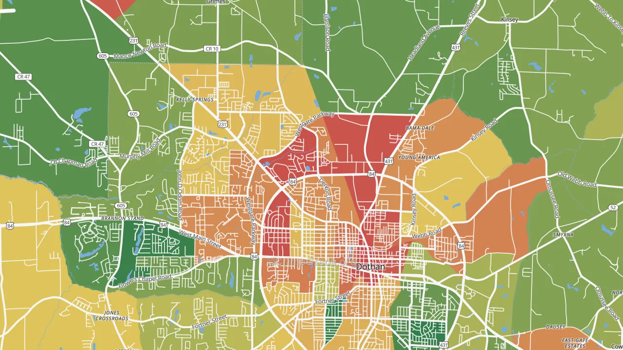 36303, AL Map of Theft Rates