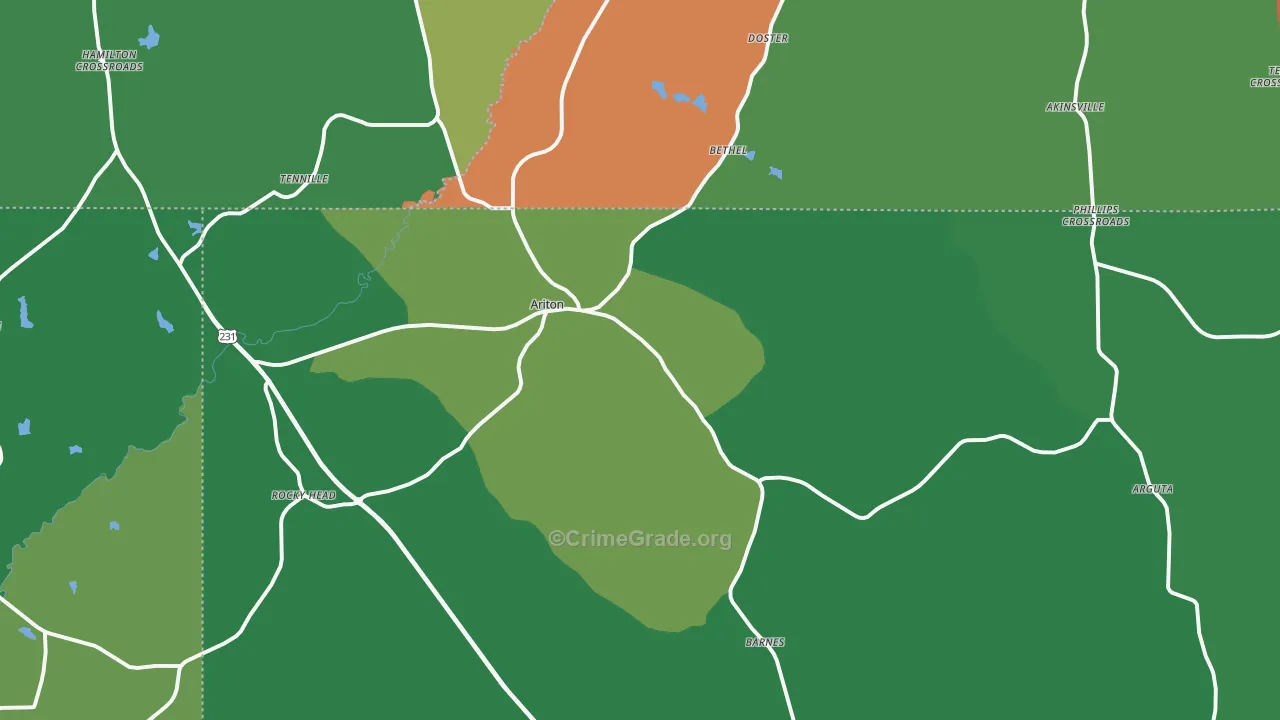 36311, AL Map of Theft Rates