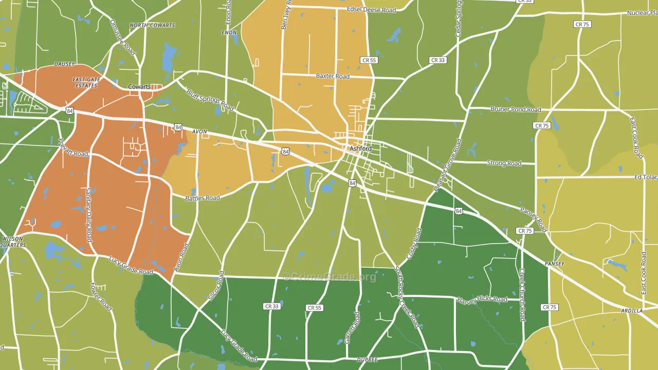 36312, AL Map of Theft Rates