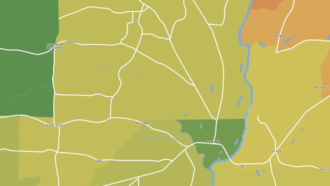 36319, AL Map of Theft Rates