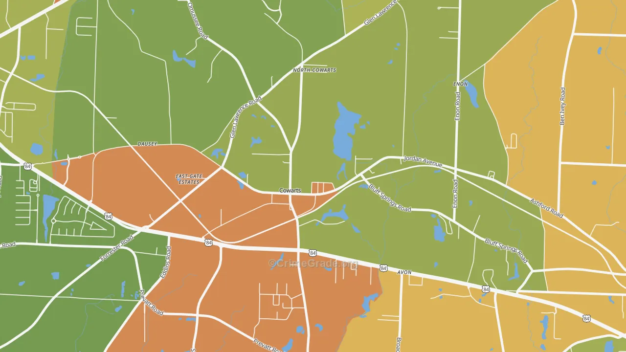 36321, AL Map of Theft Rates