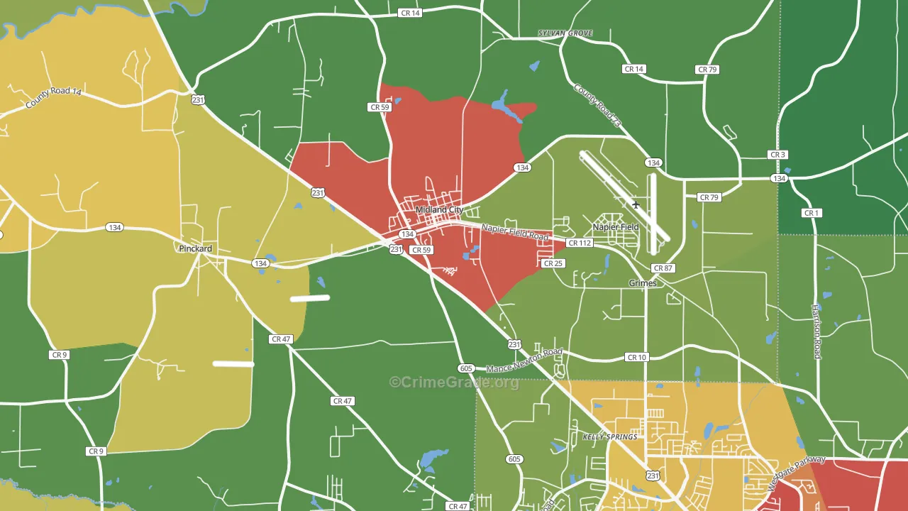 36350, AL Map of Theft Rates