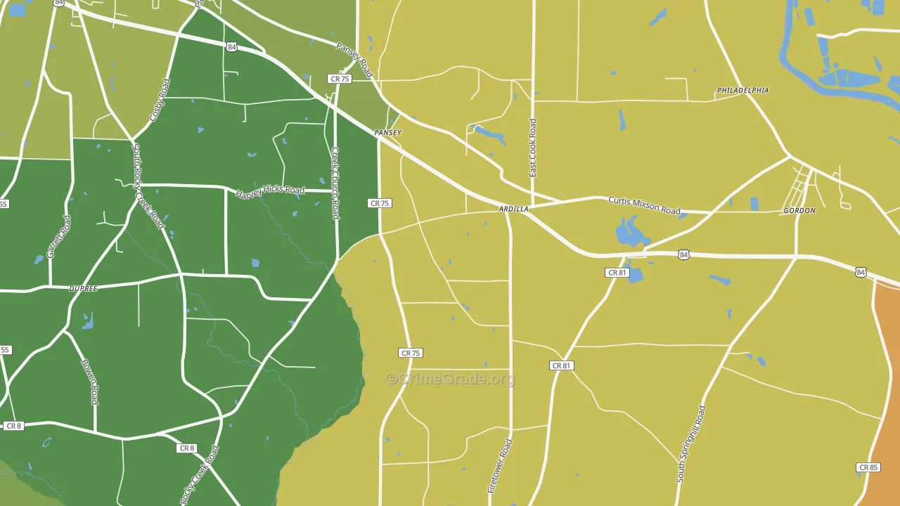 36370, AL Map of Theft Rates