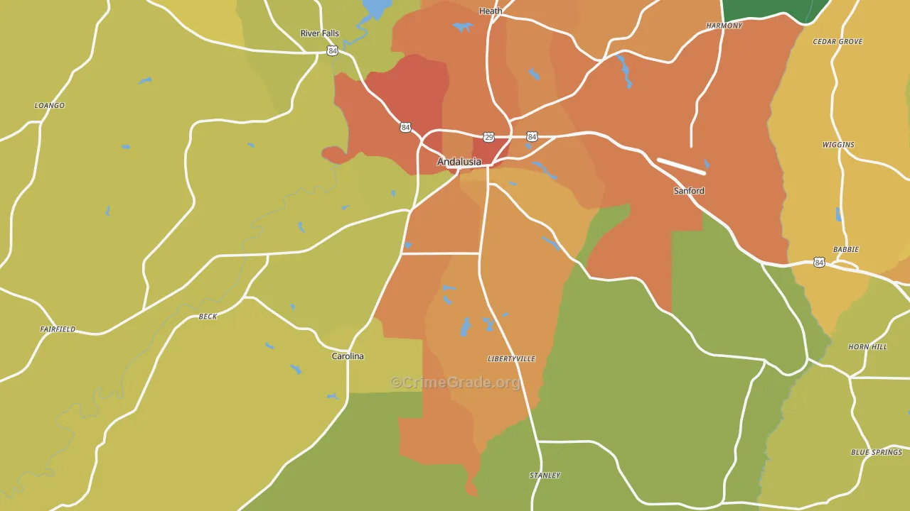 36420, AL Map of Theft Rates
