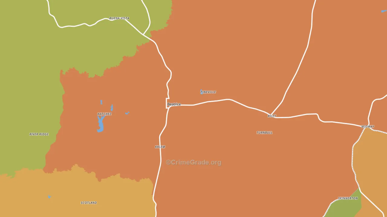 36425, AL Map of Theft Rates