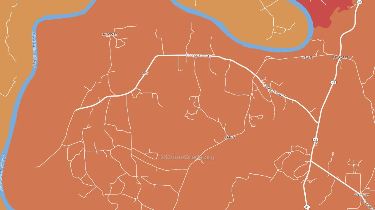 36435, AL Map of Theft Rates