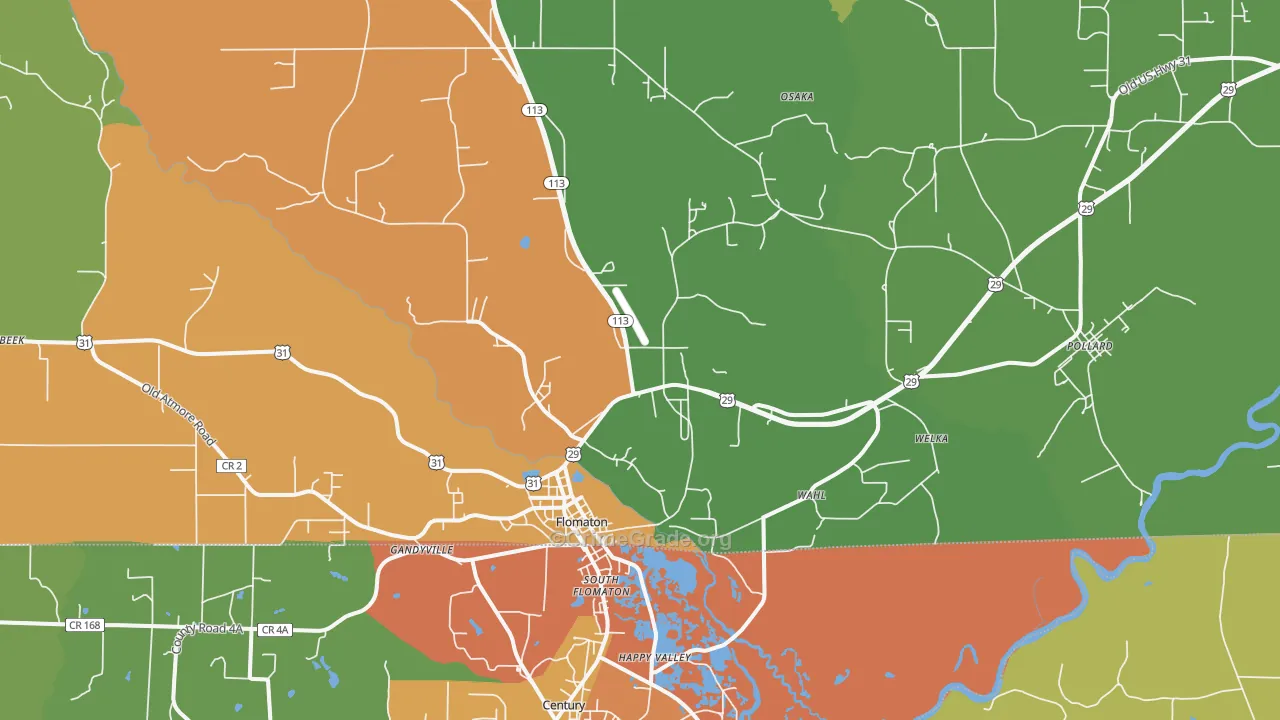 36441, AL Map of Theft Rates