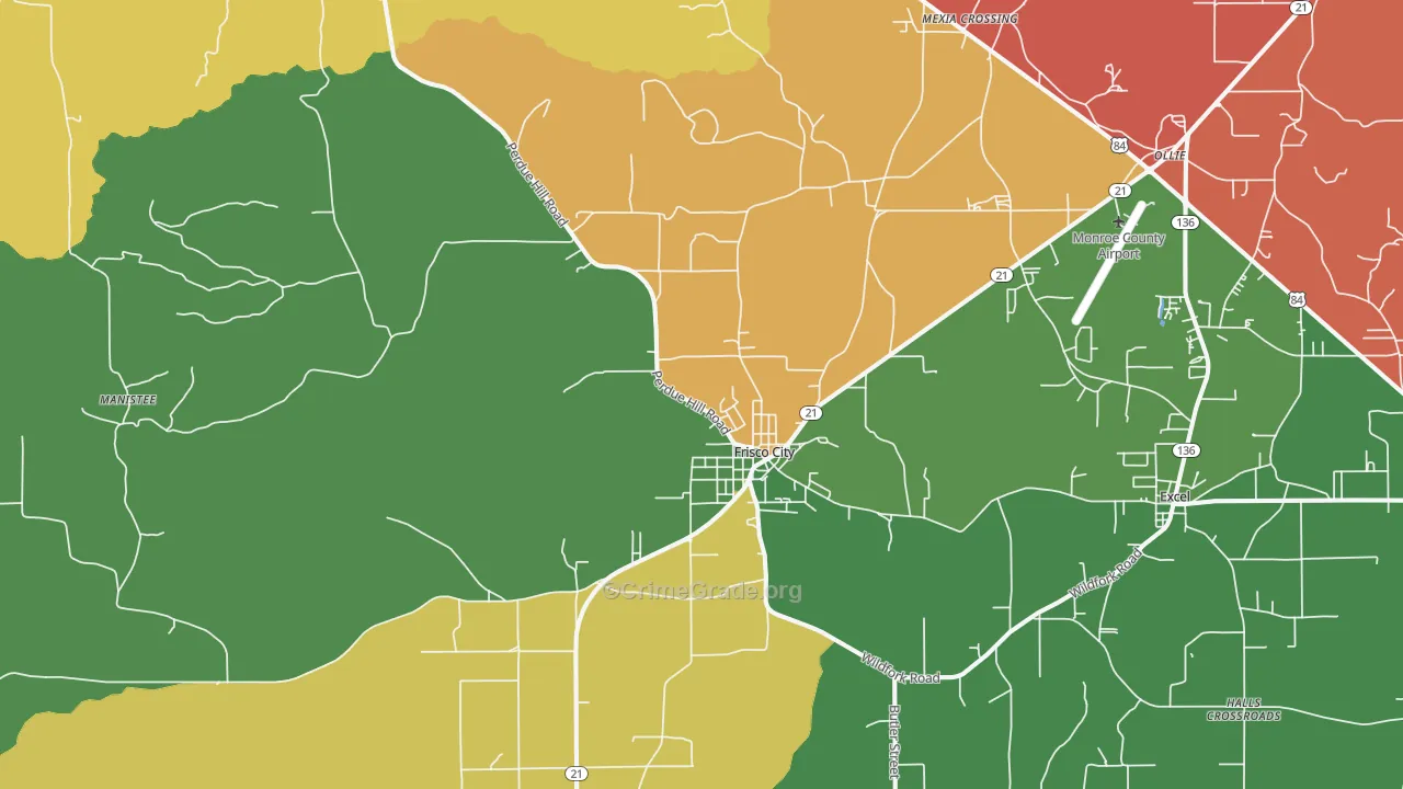 36445, AL Map of Theft Rates
