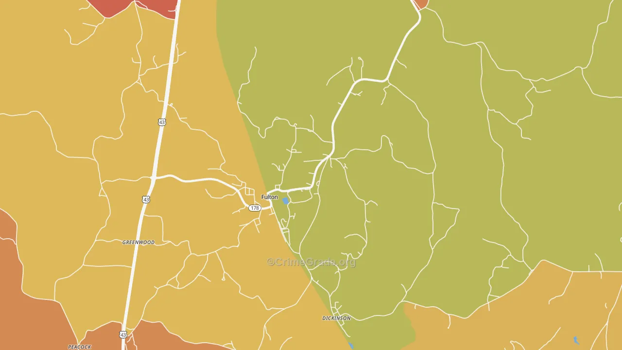 36446, AL Map of Theft Rates
