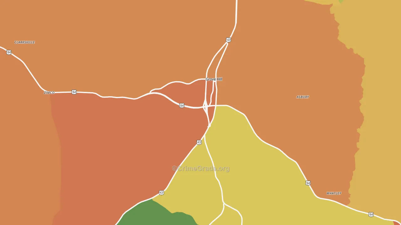 36451, AL Map of Theft Rates