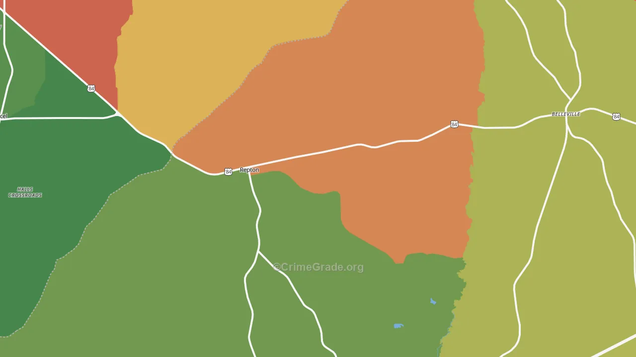 36475, AL Map of Theft Rates