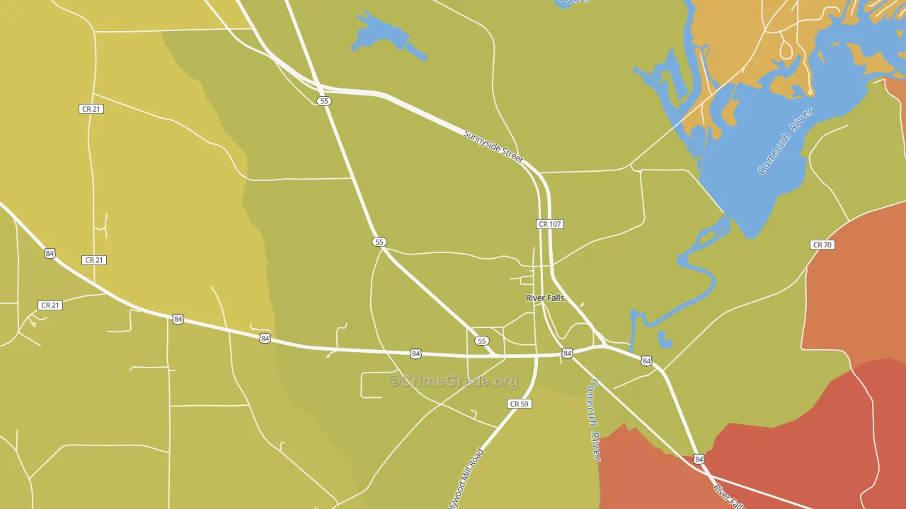 36476, AL Map of Theft Rates