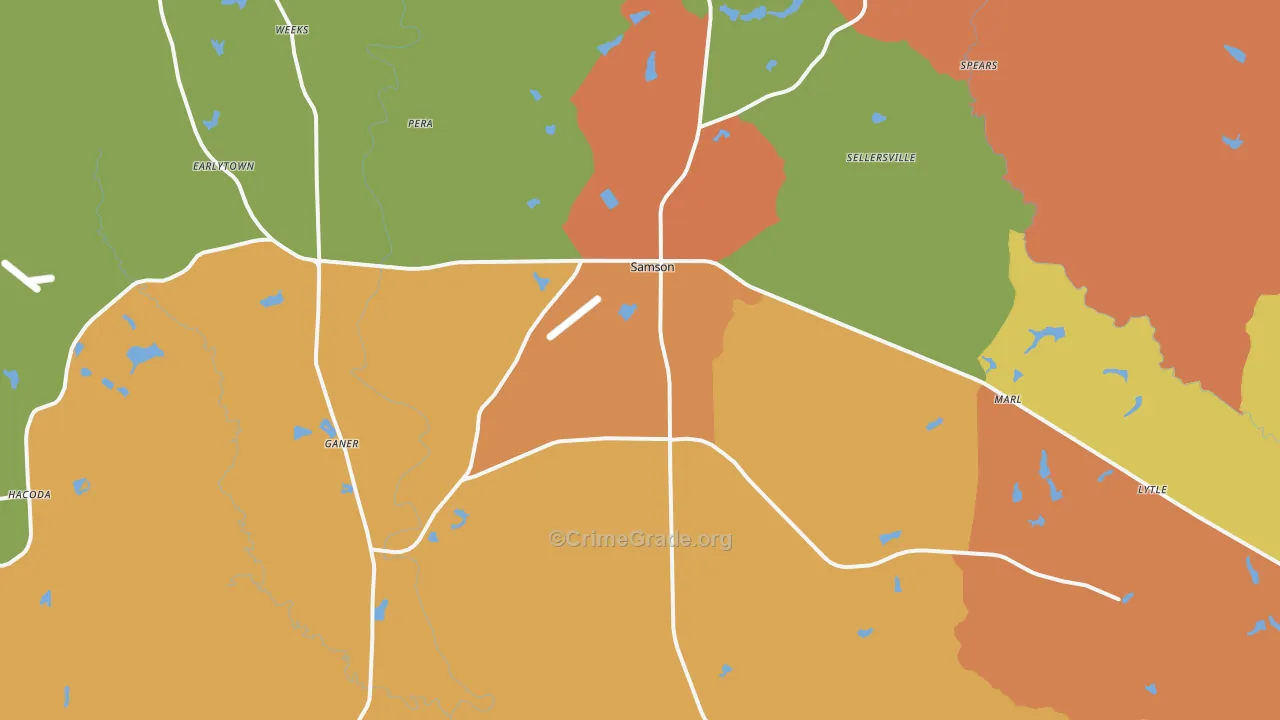 36477, AL Map of Theft Rates