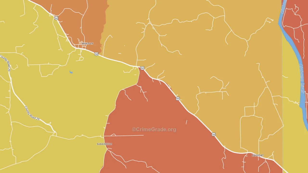 36482, AL Map of Theft Rates