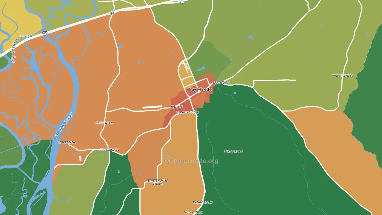 36507, AL Map of Theft Rates