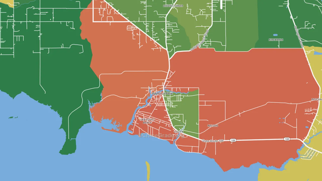 36509, AL Map of Theft Rates