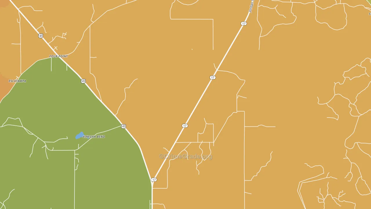 36529, AL Map of Theft Rates