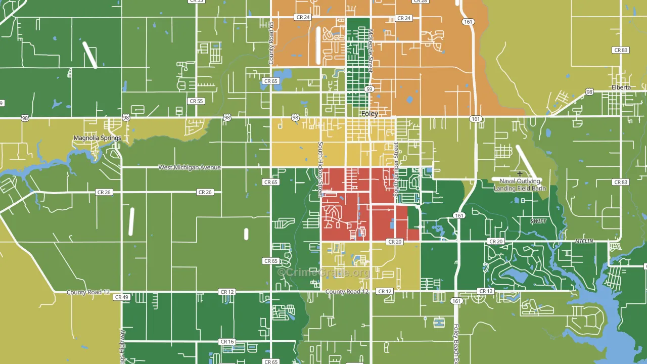 36535, AL Map of Theft Rates