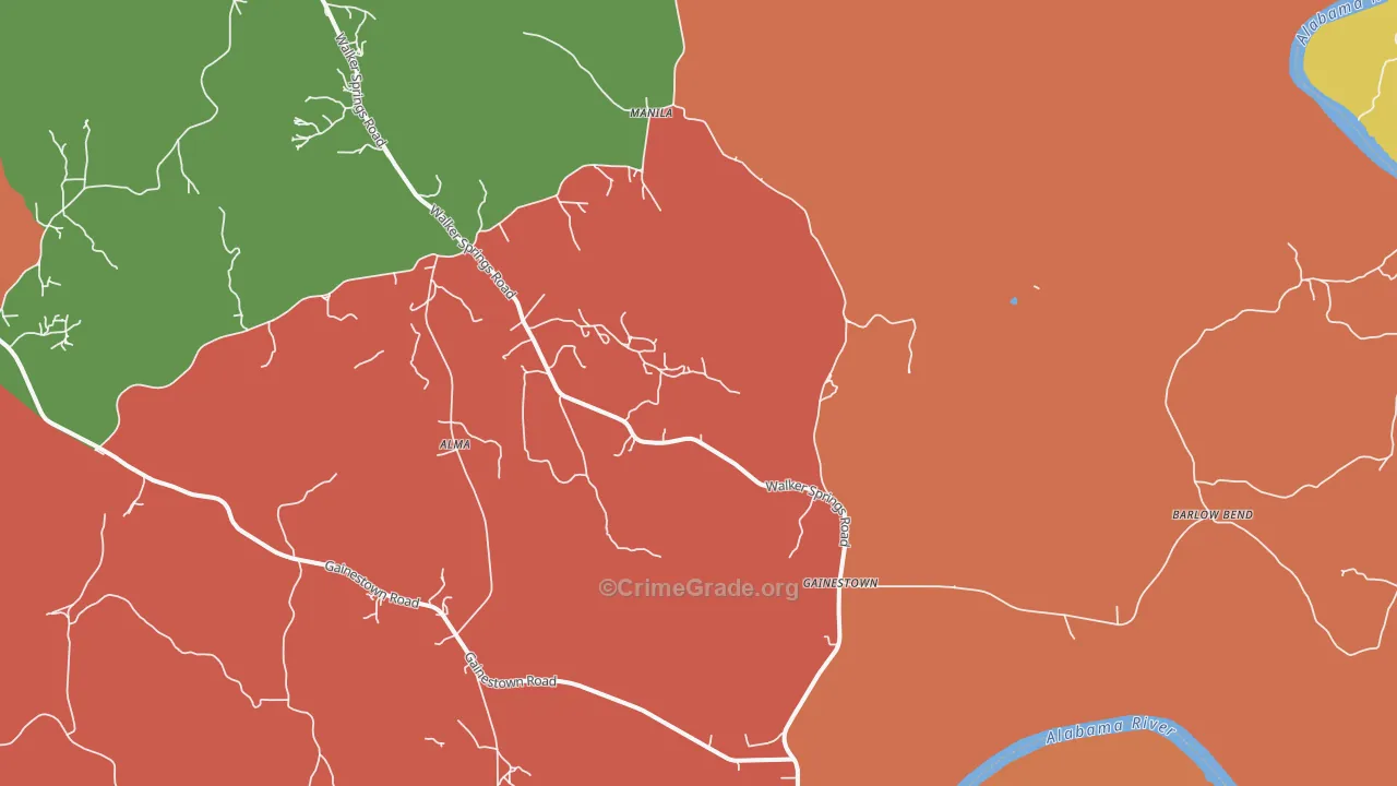 36540, AL Map of Theft Rates