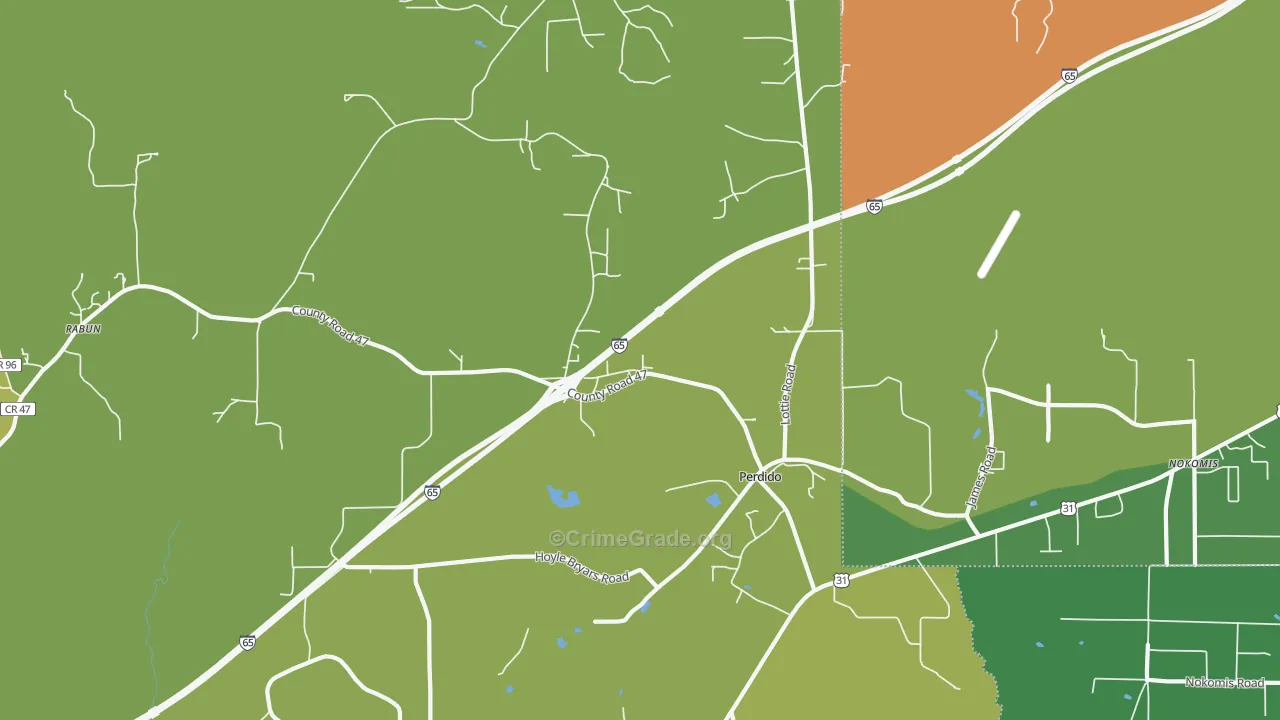 36562, AL Map of Theft Rates