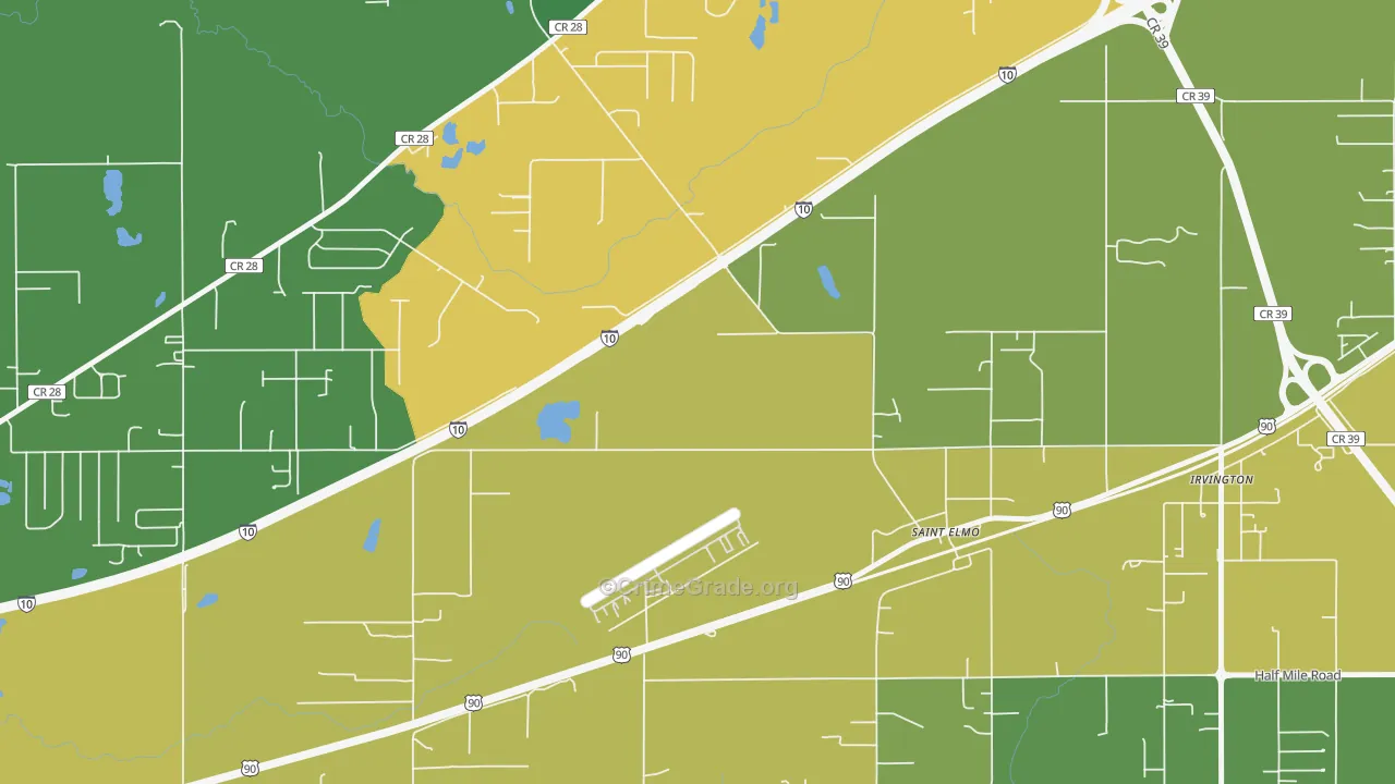 36568, AL Map of Theft Rates