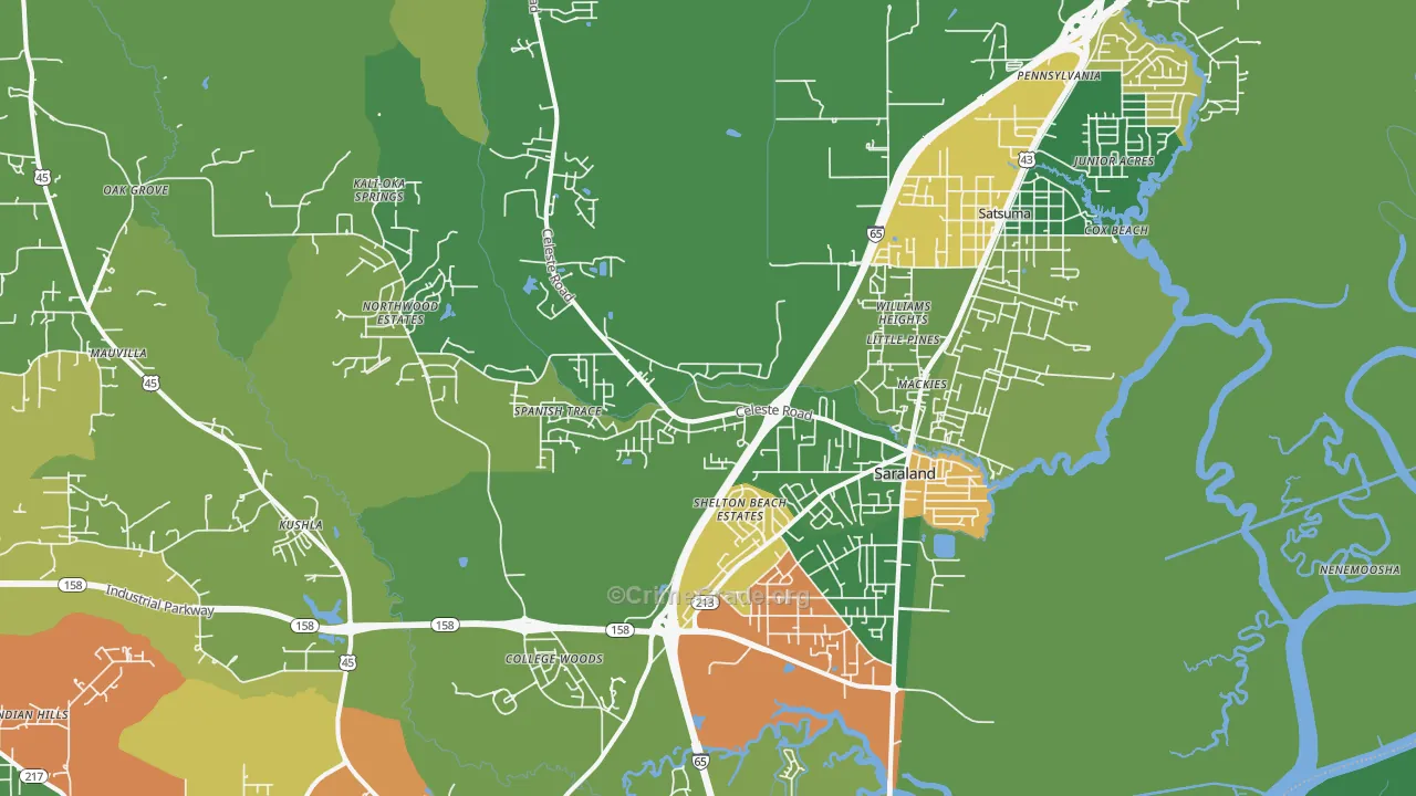 36571, AL Map of Theft Rates