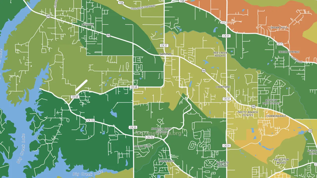 36575, AL Map of Theft Rates