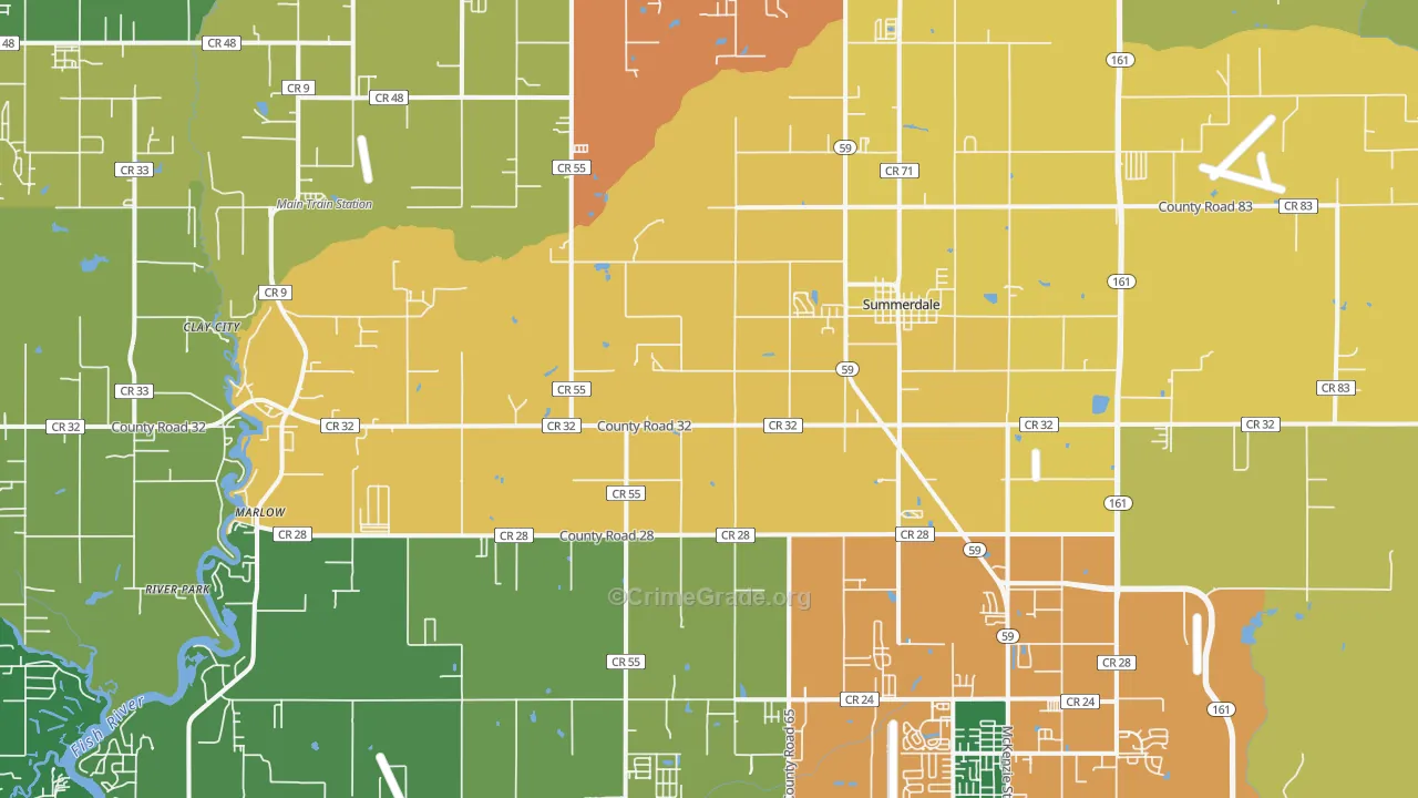 36580, AL Map of Theft Rates