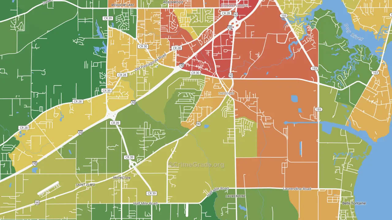36582, AL Map of Theft Rates