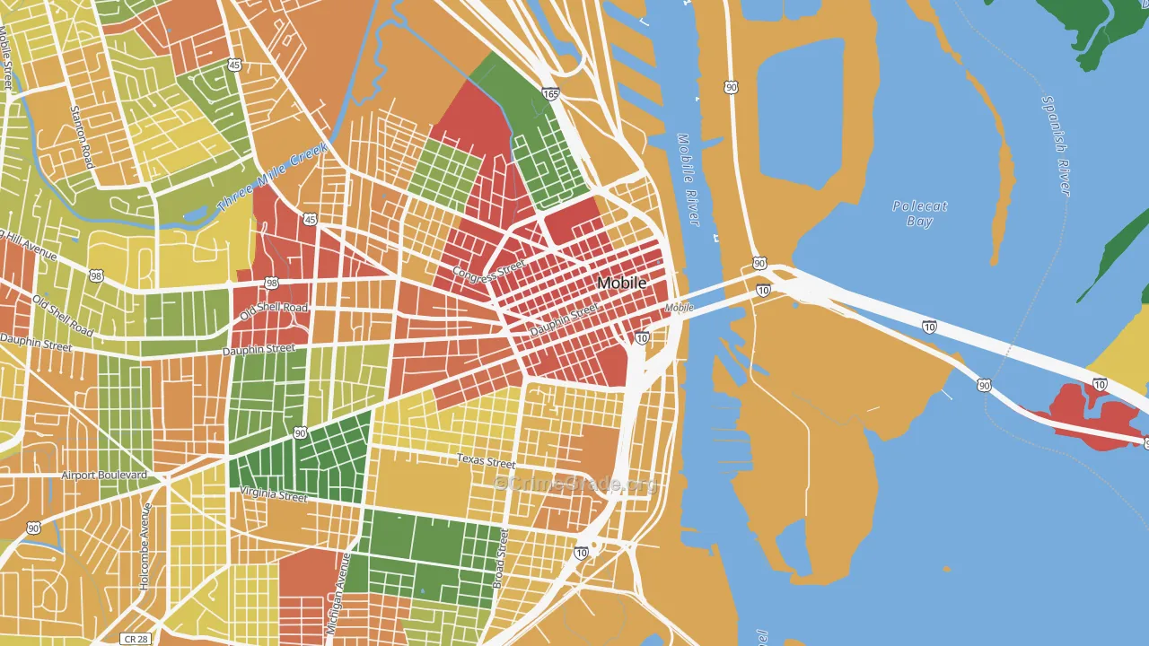 36602, AL Map of Theft Rates