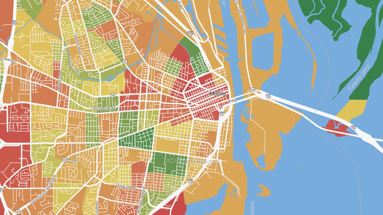 36603, AL Map of Theft Rates