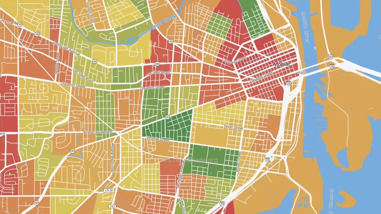 36604, AL Map of Theft Rates