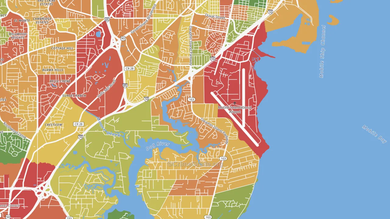 36605, AL Map of Theft Rates