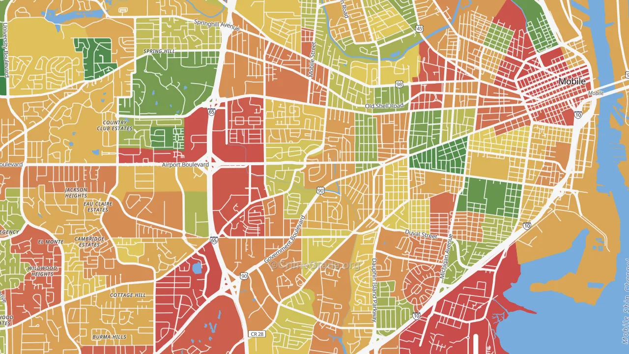 36606, AL Map of Theft Rates