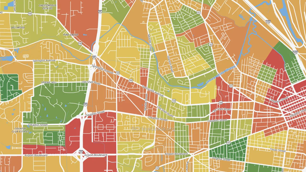 36607, AL Map of Theft Rates