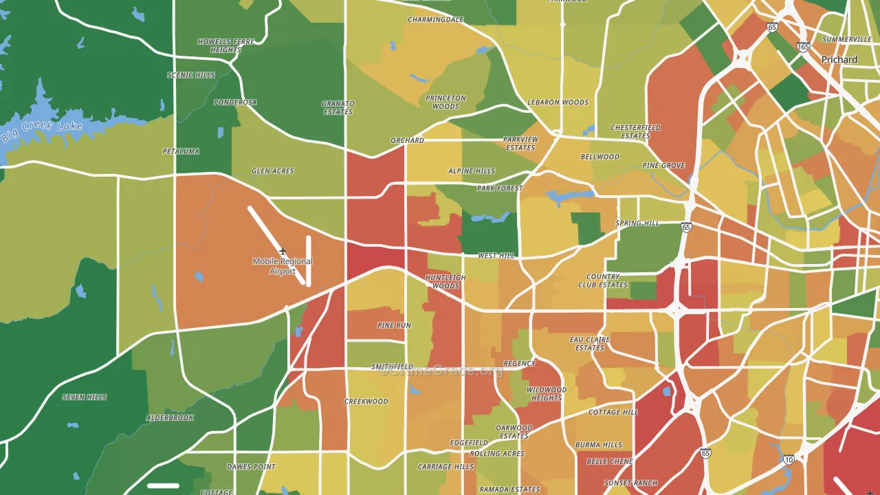 36608, AL Map of Theft Rates