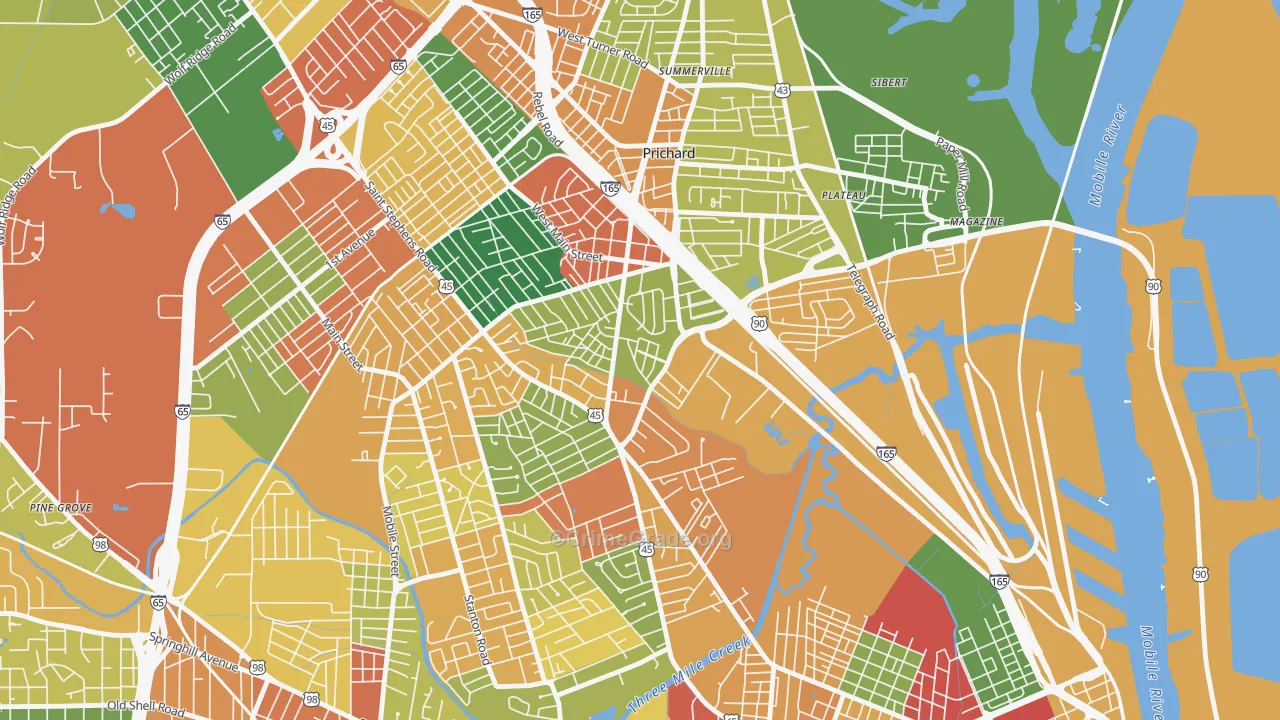 36616, AL Map of Theft Rates
