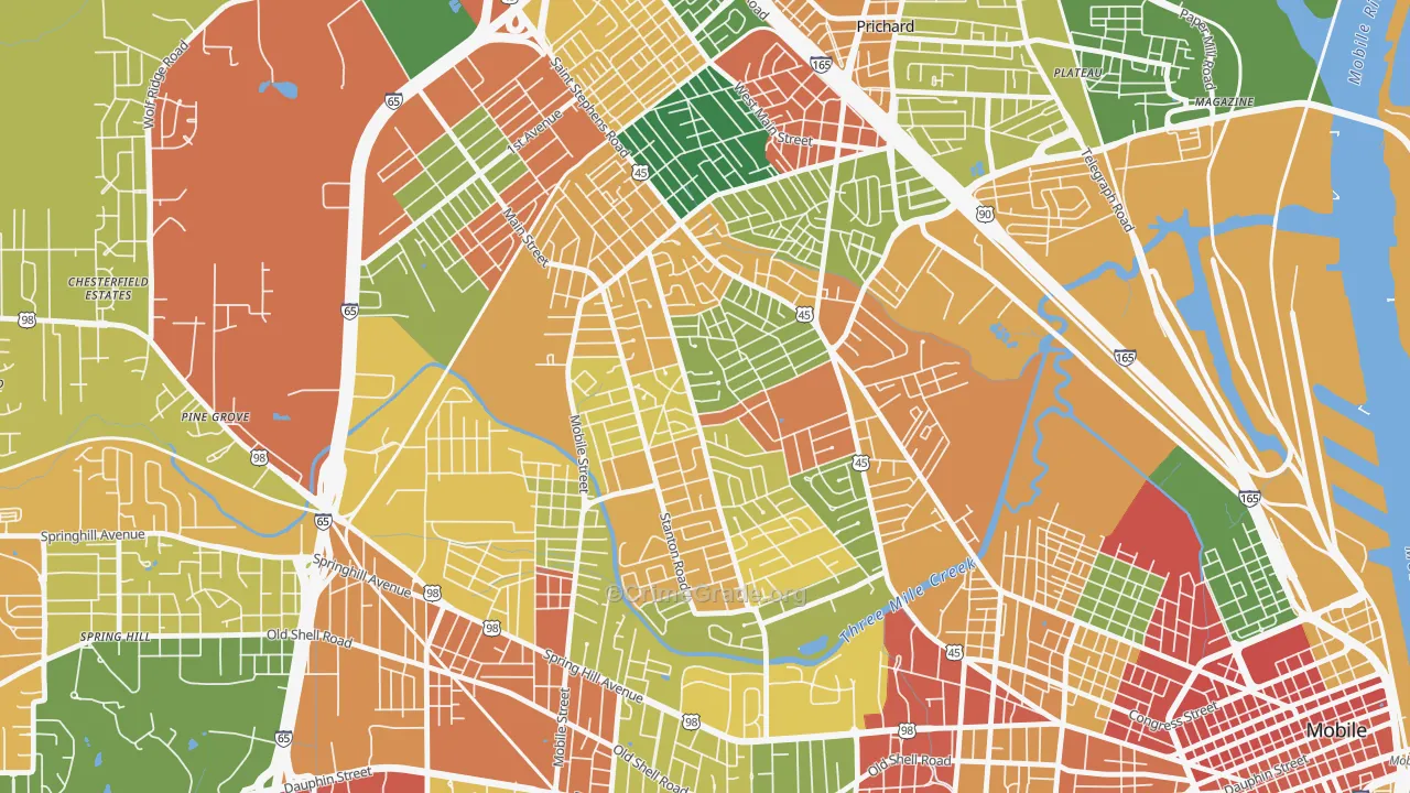 36617, AL Map of Theft Rates