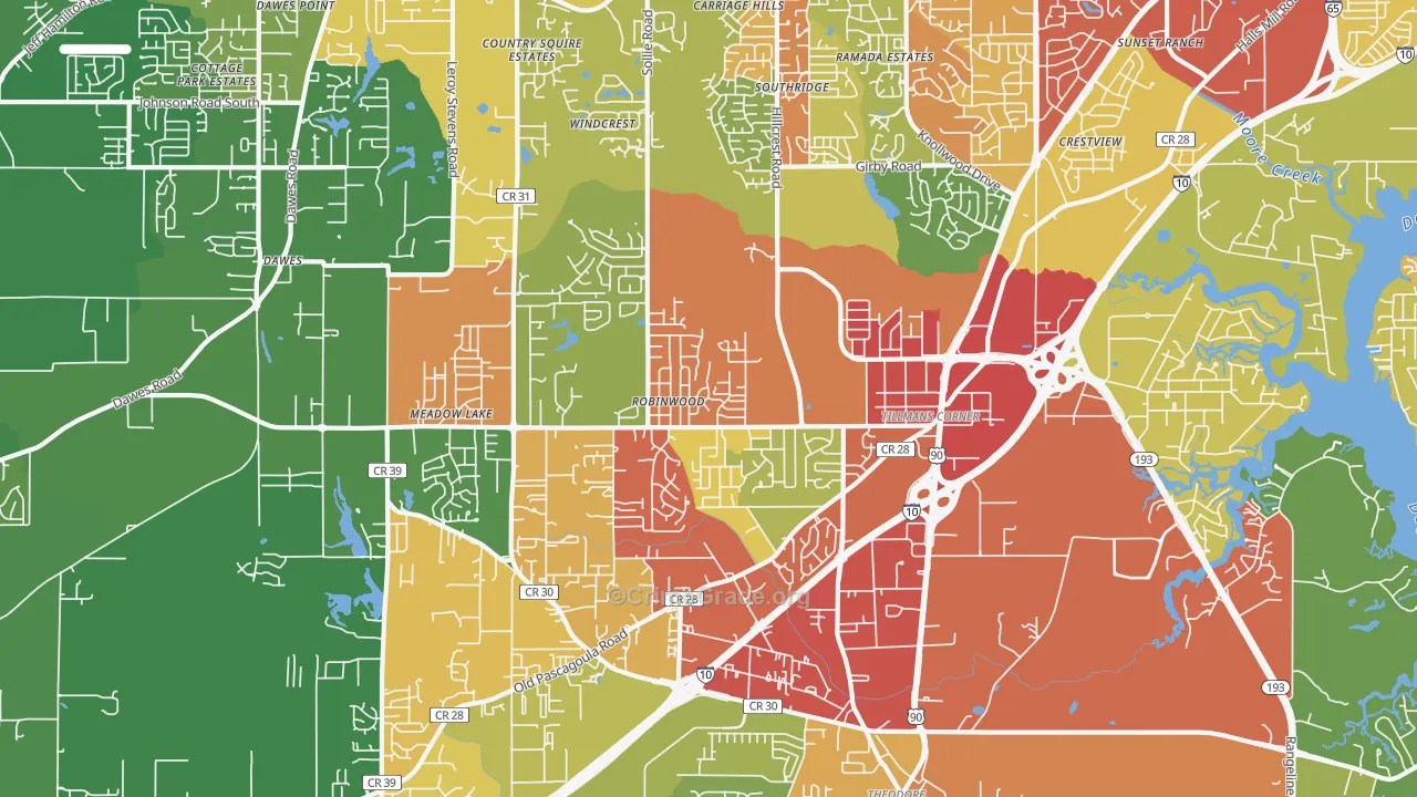 36619, AL Map of Theft Rates