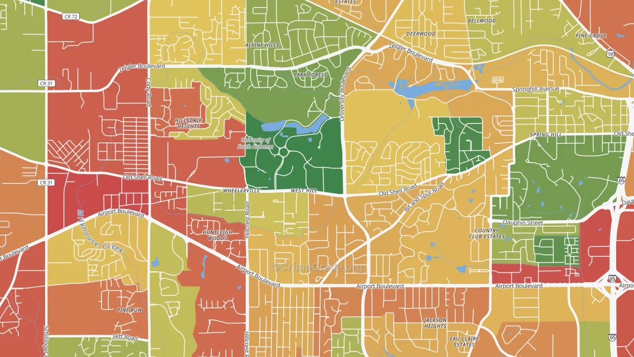 36688, AL Map of Theft Rates