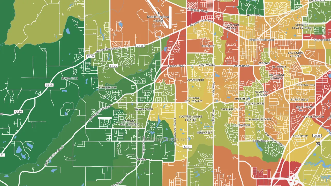 36695, AL Map of Theft Rates