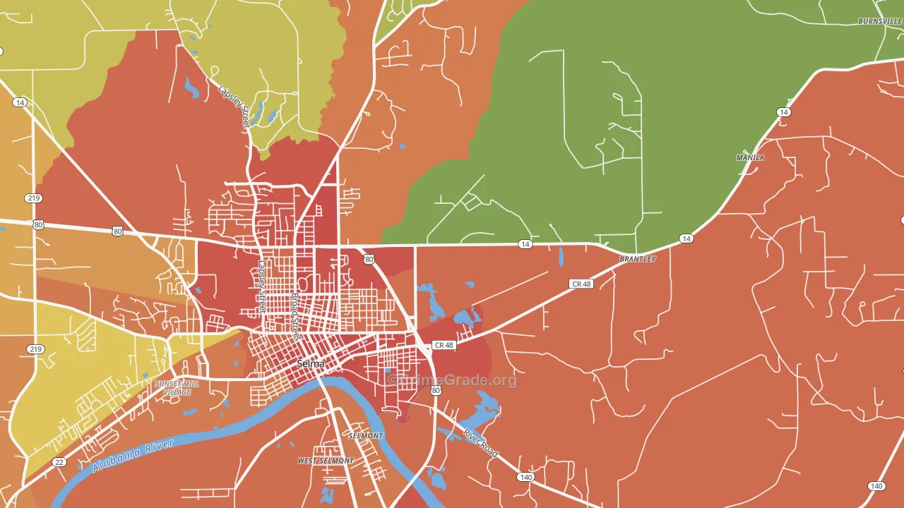36703, AL Map of Theft Rates
